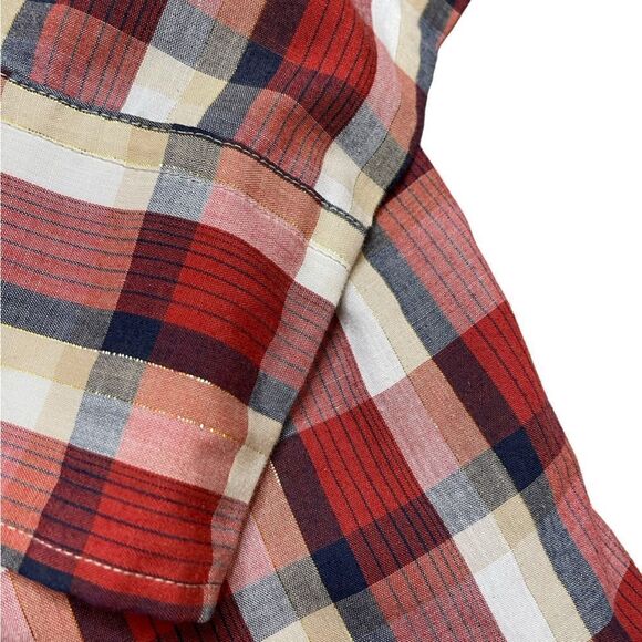 ROPER Pearl Snap Button Down Western Shirt Plaid Red Size Medium - Picture 7 of 8